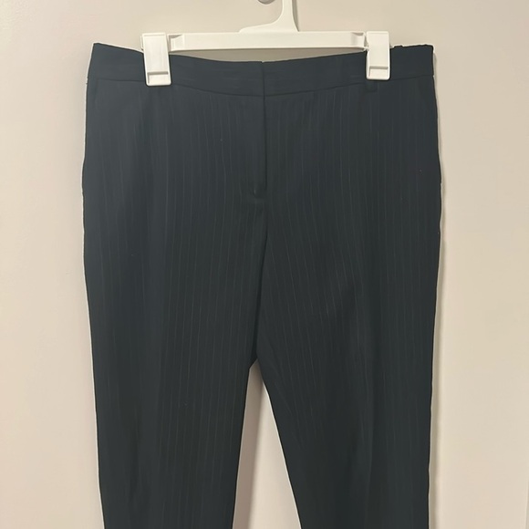 J Crew 100% Wool City Fit Navy Blue Striped Dress Pants Work Career Office Sz 10 - Picture 1 of 5